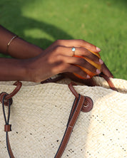 Intention Ring Blue Topaz Gold - Communication