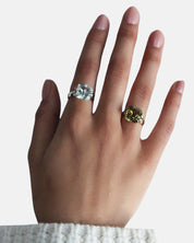 Brilliant Ring Olive Quartz Gold