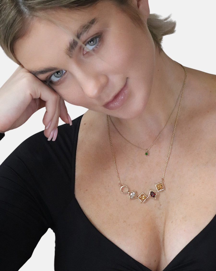 Creativity Necklace Chrome Diopside Gold