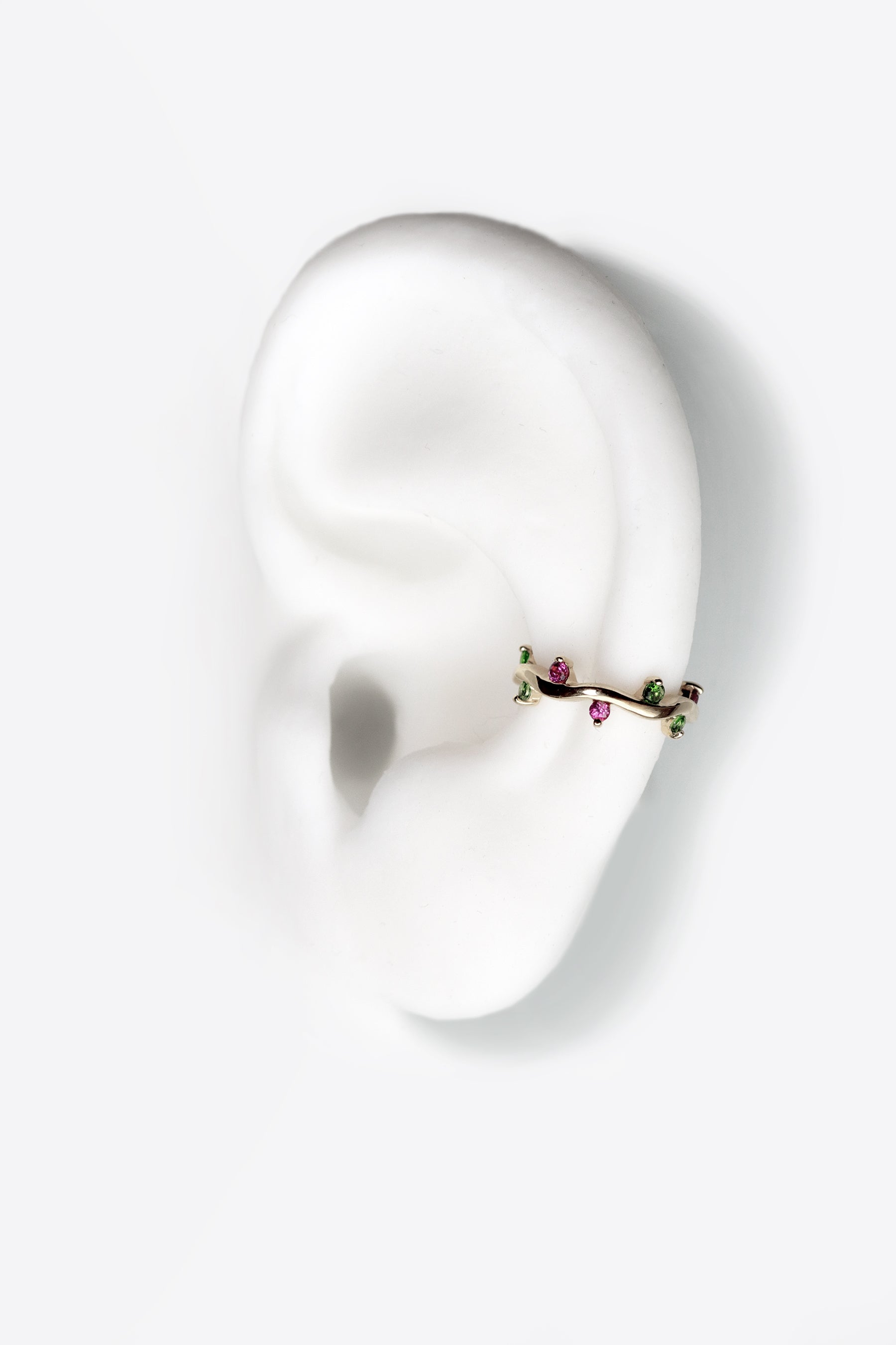 Cit'azone pink-green - Ear cuff Rhodolite Gold