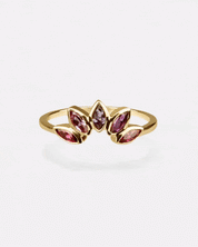 Crown Ring Amethyst Gold Rhodolite