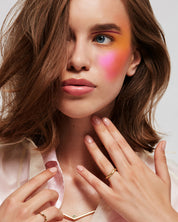 Gold ring hammered pre-set garnet Hidden Inner Strength