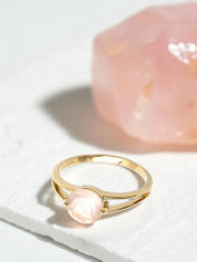 Intention Ring Rose Quartz Gold - Self-love