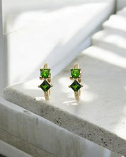 Little Creativity Earrings Chrome Diopside Gold