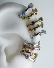 Cit'azone pink-green - Ear cuff Rhodolite Gold