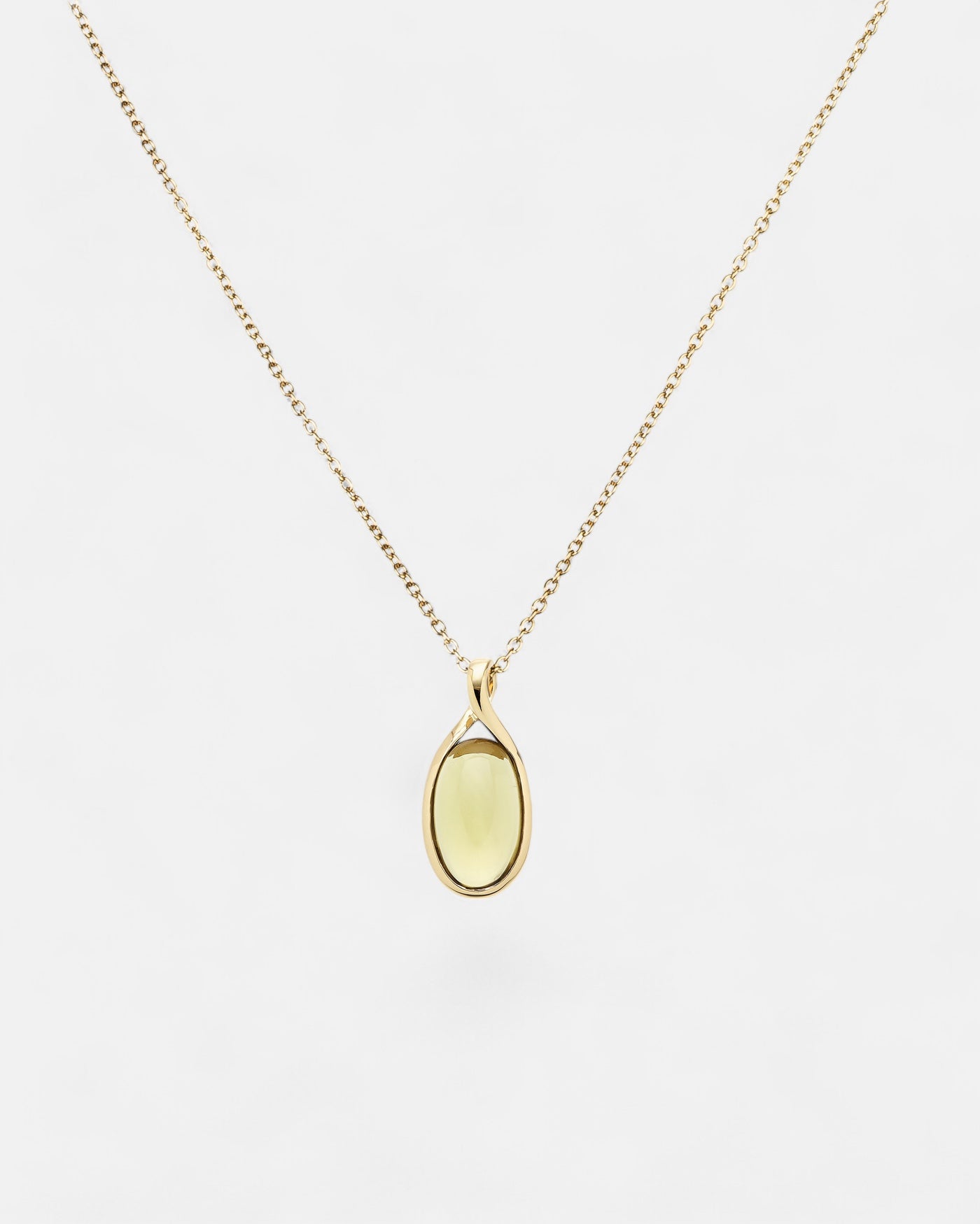 Brilliant Necklace Gold Olive Quartz