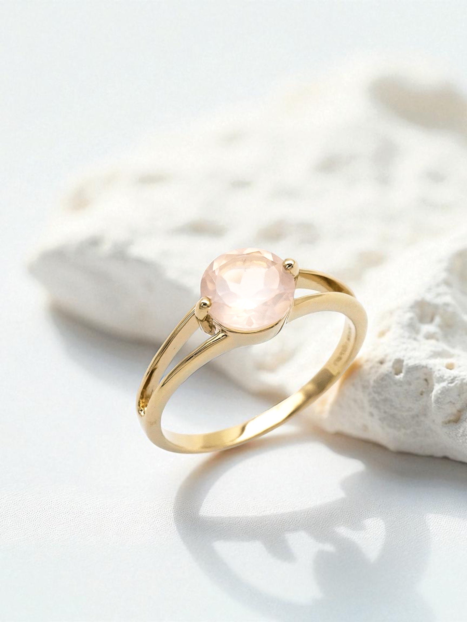 Intention Ring Rose Quartz Gold - Self-love