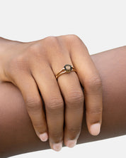 Intention Ring Smoky Quartz Gold - Stress Relief