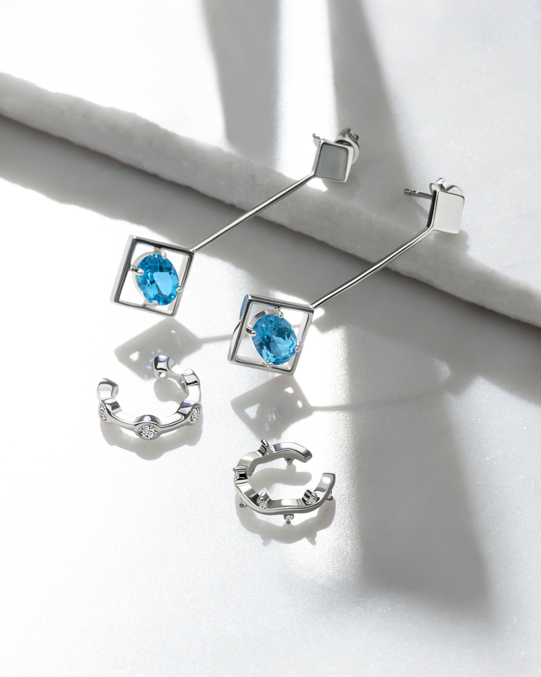 Sparkling Earrings Topaz Silver