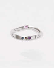 Silberring poliert pre-set Topas Hidden Inner Strength