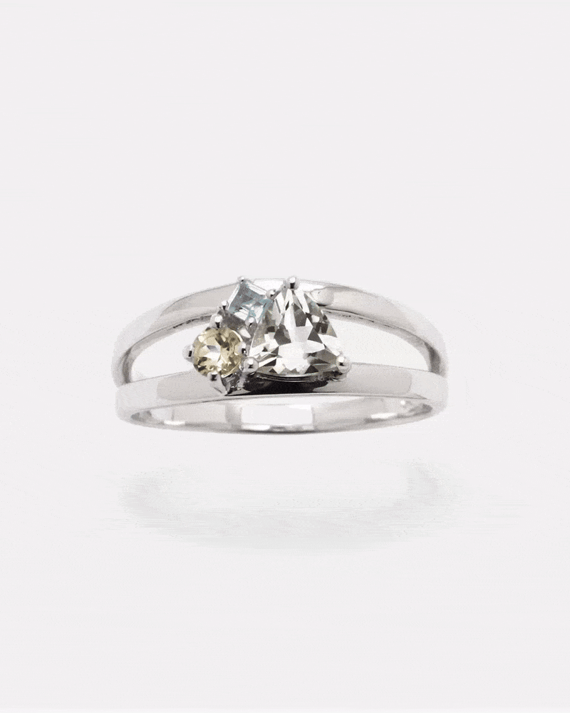 Lucid Ring grüner Amethyst Silber