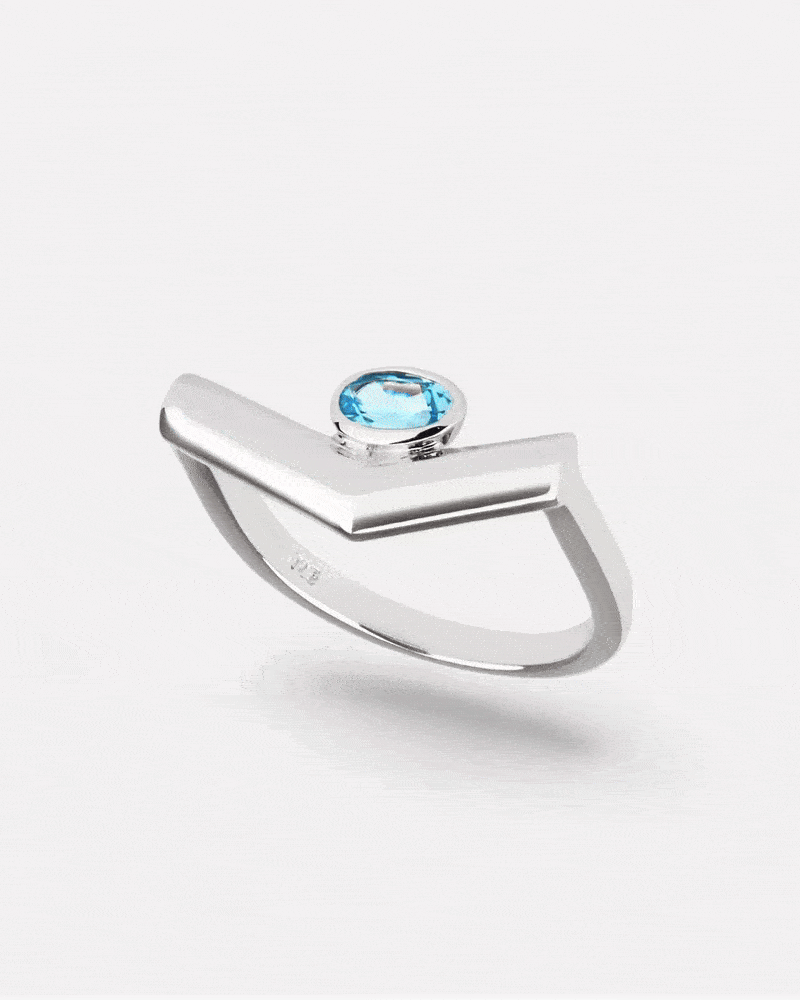 Pioneering Ring Topas Silber