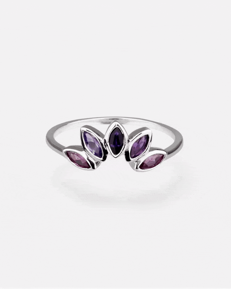 Crown Ring Silver Amethyst
