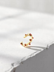 Cit'azone rot - Ear cuff Granat Gold