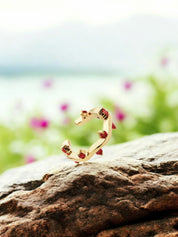 Cit'azone rot - Ear cuff Granat Gold