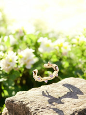 Cit'azone rosa - Ear cuff Rosenquarz Gold
