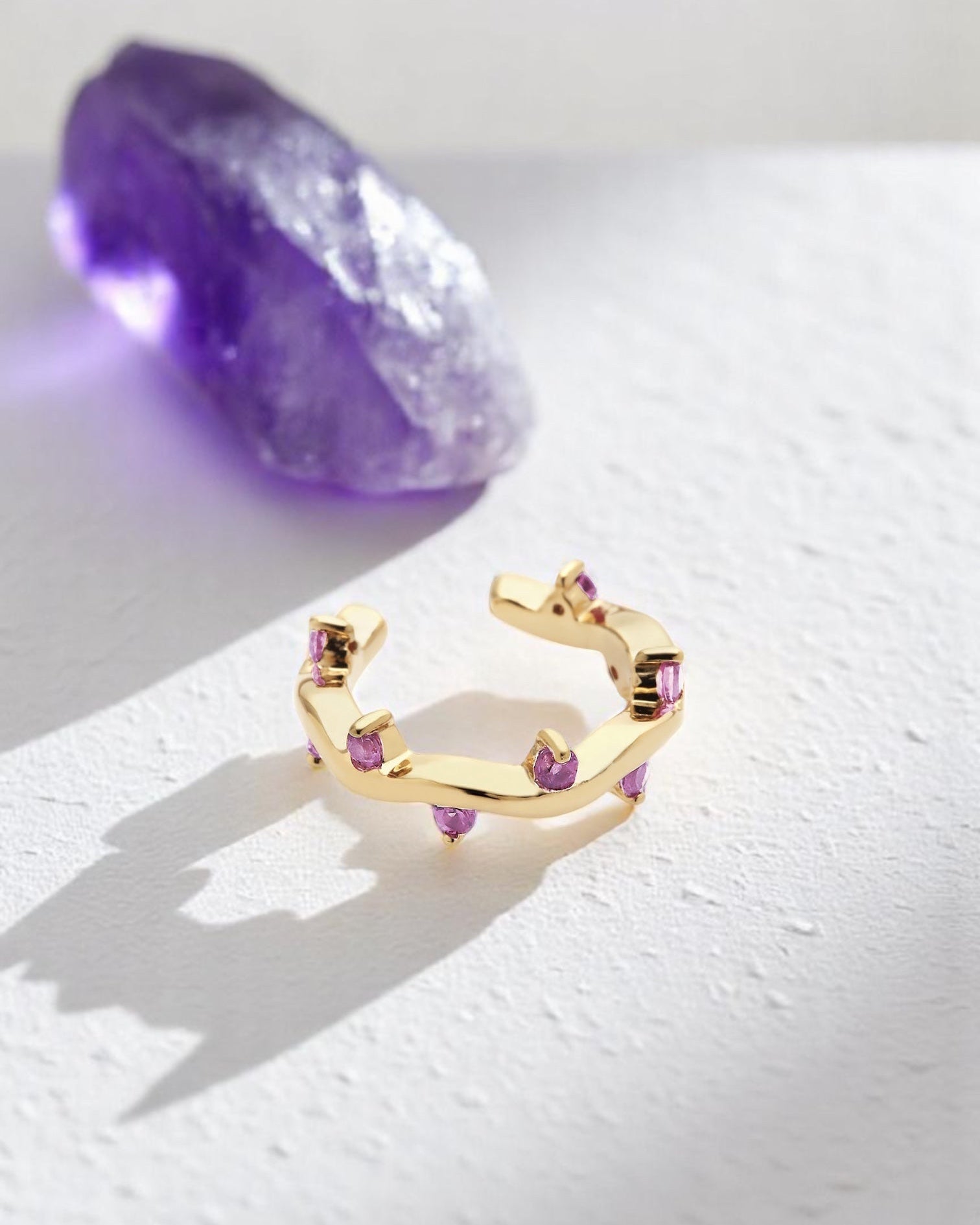 Cit'azone lila - Ear cuff Amethyst Gold