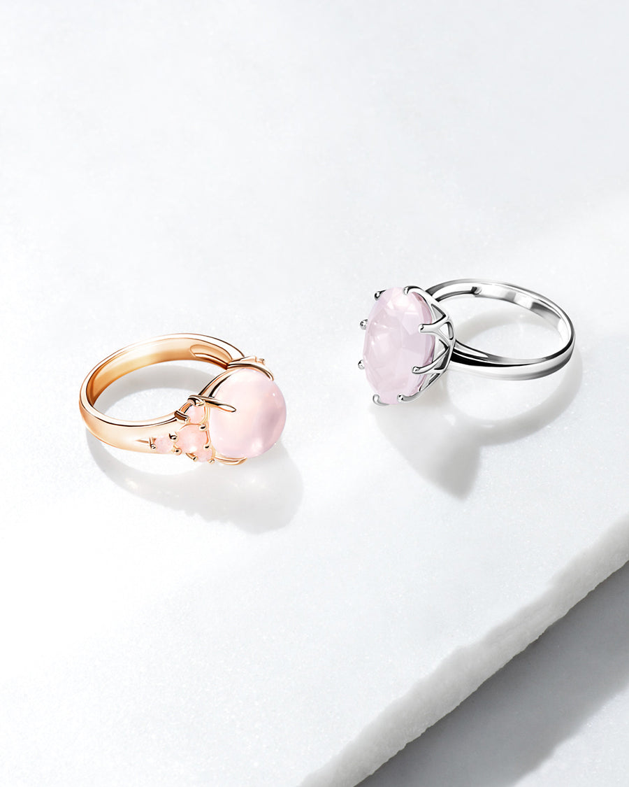 Blooming Ring Roségold Rosenquarz