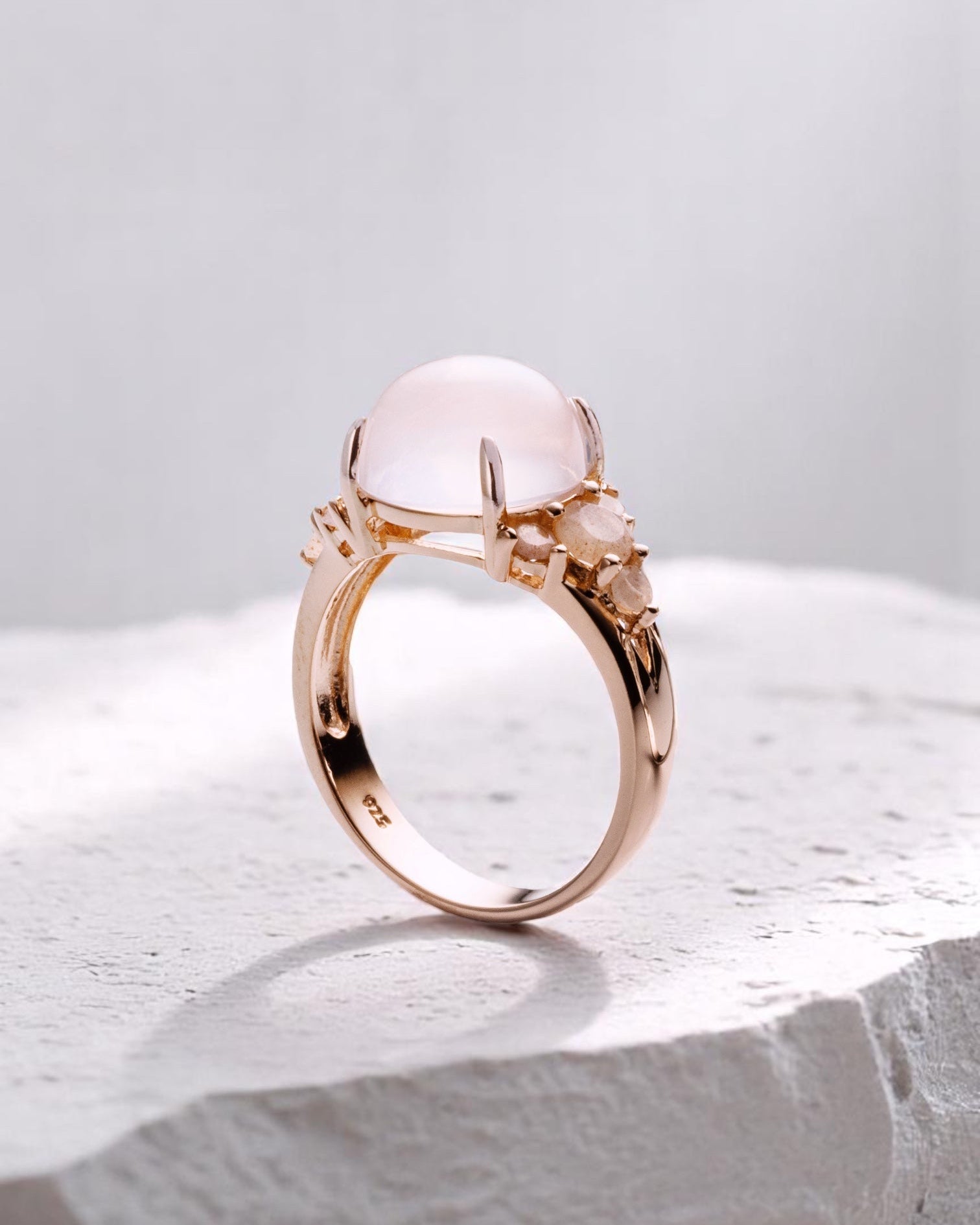 Blooming Ring Roségold Rosenquarz
