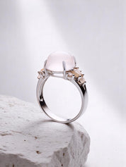 Blooming Ring Silber Rosenquarz