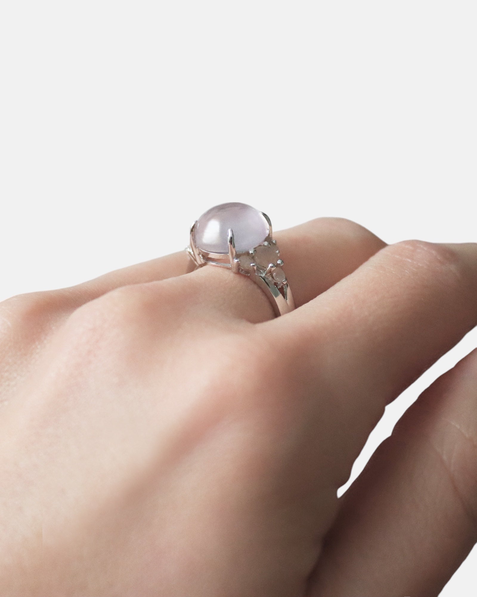 Blooming Ring Silber Rosenquarz