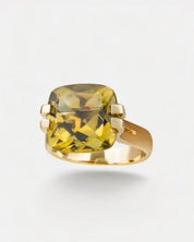 Brilliant Ring Olivenquarz Gold