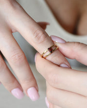 Imaginative Ring Garnet Gold