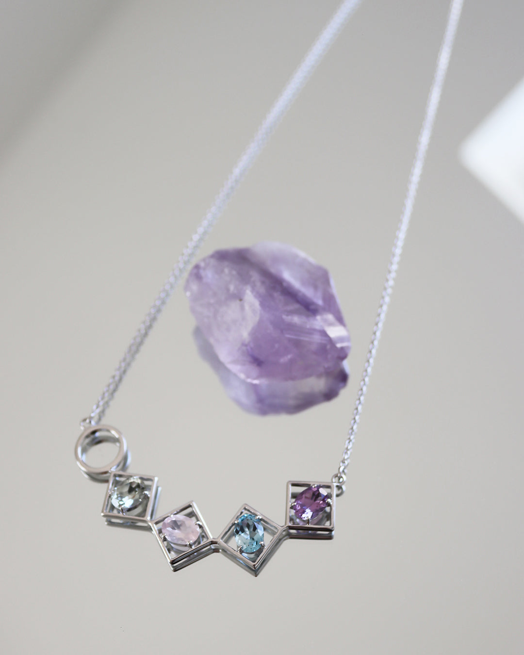 Charming Necklace Topaz Silver