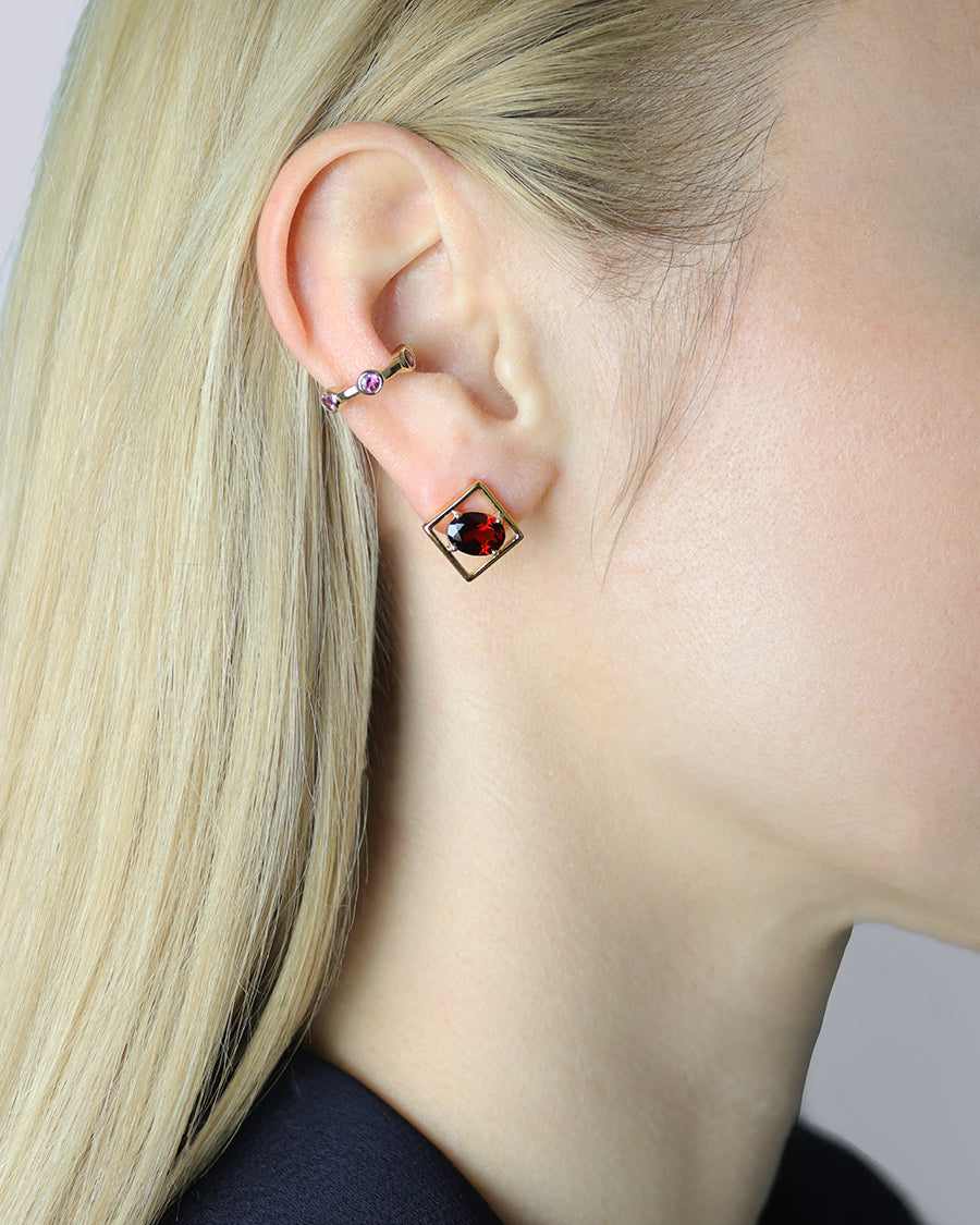 Charming Ohrstecker Granat Gold