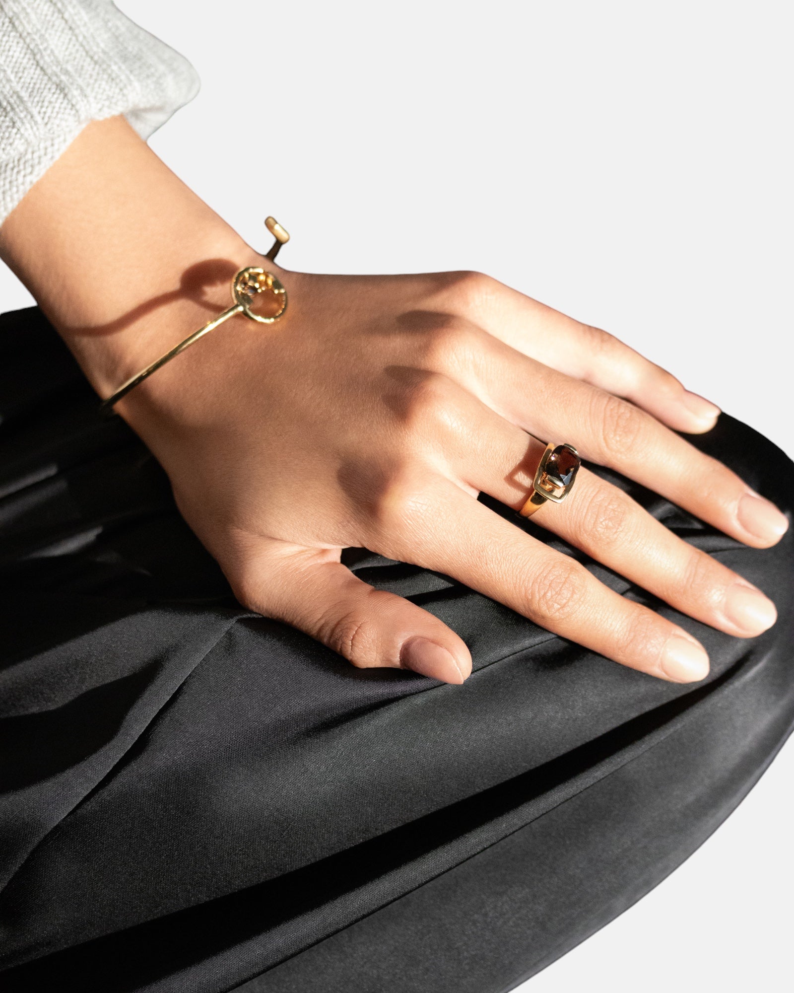 Rauchquarz Ring Gold - Rauchquarz Schmuck - Charming Quartz Ring Gold