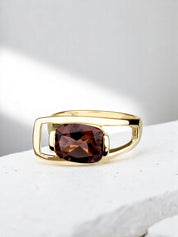Rauchquarz Ring Gold - Rauchquarz Schmuck - Charming Quartz Ring Gold