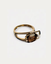 Charming Quartz Ring Smoky Quartz Gold