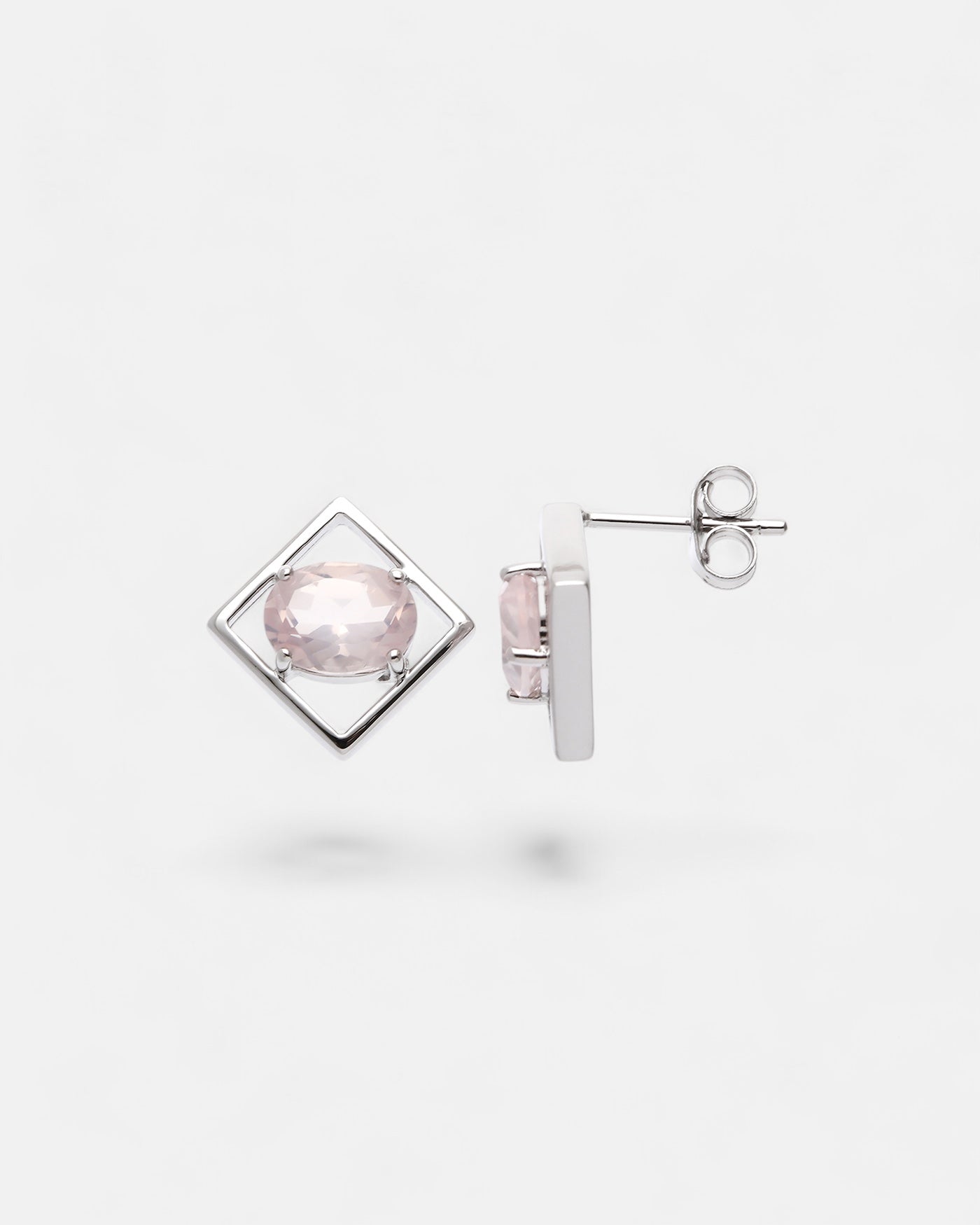 Charming Ohrstecker Rosenquarz Silber