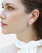 Cit'azone weiß - Ear cuff Topas Silber