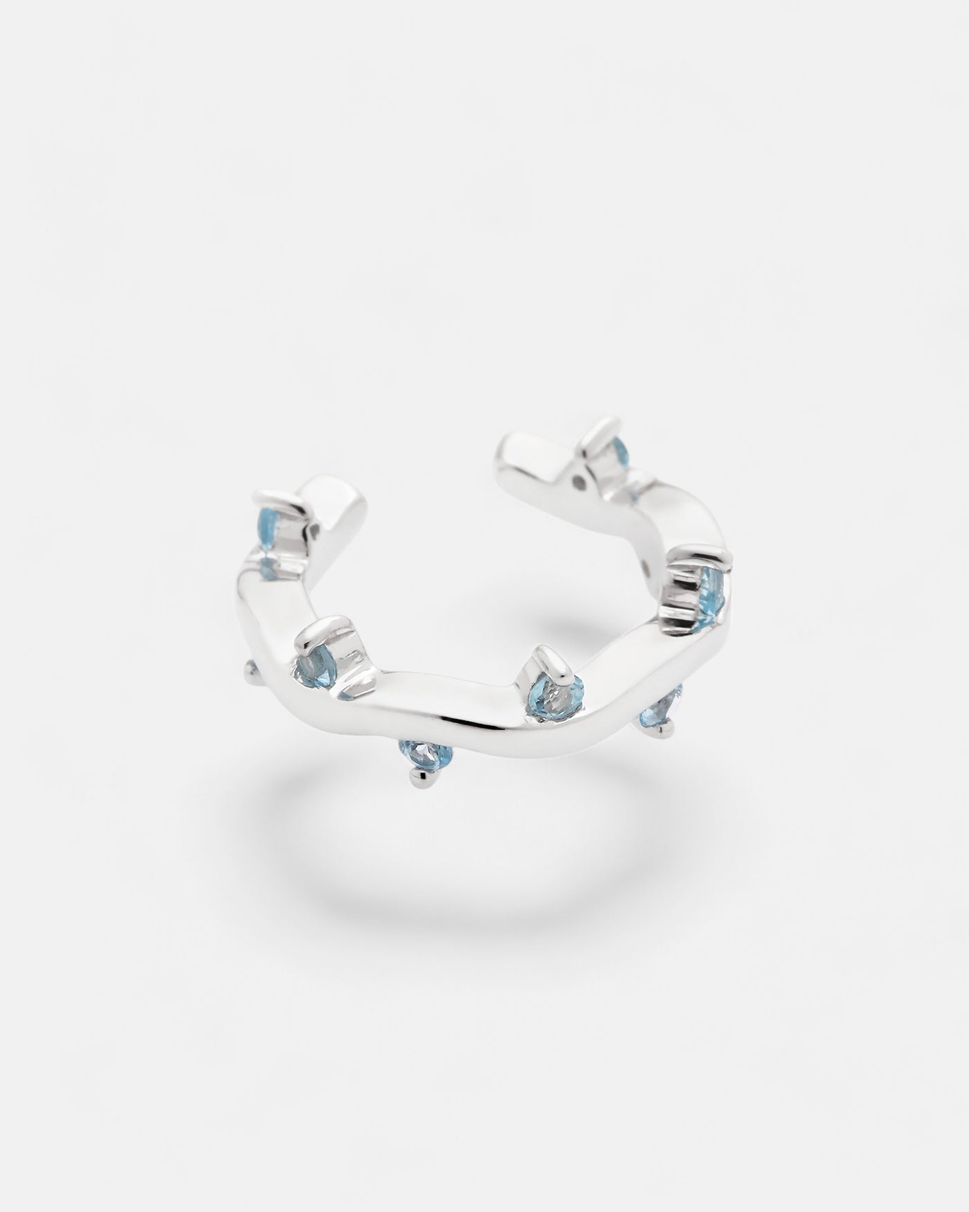 Cit'azone blau - Ear cuff Topas Silber