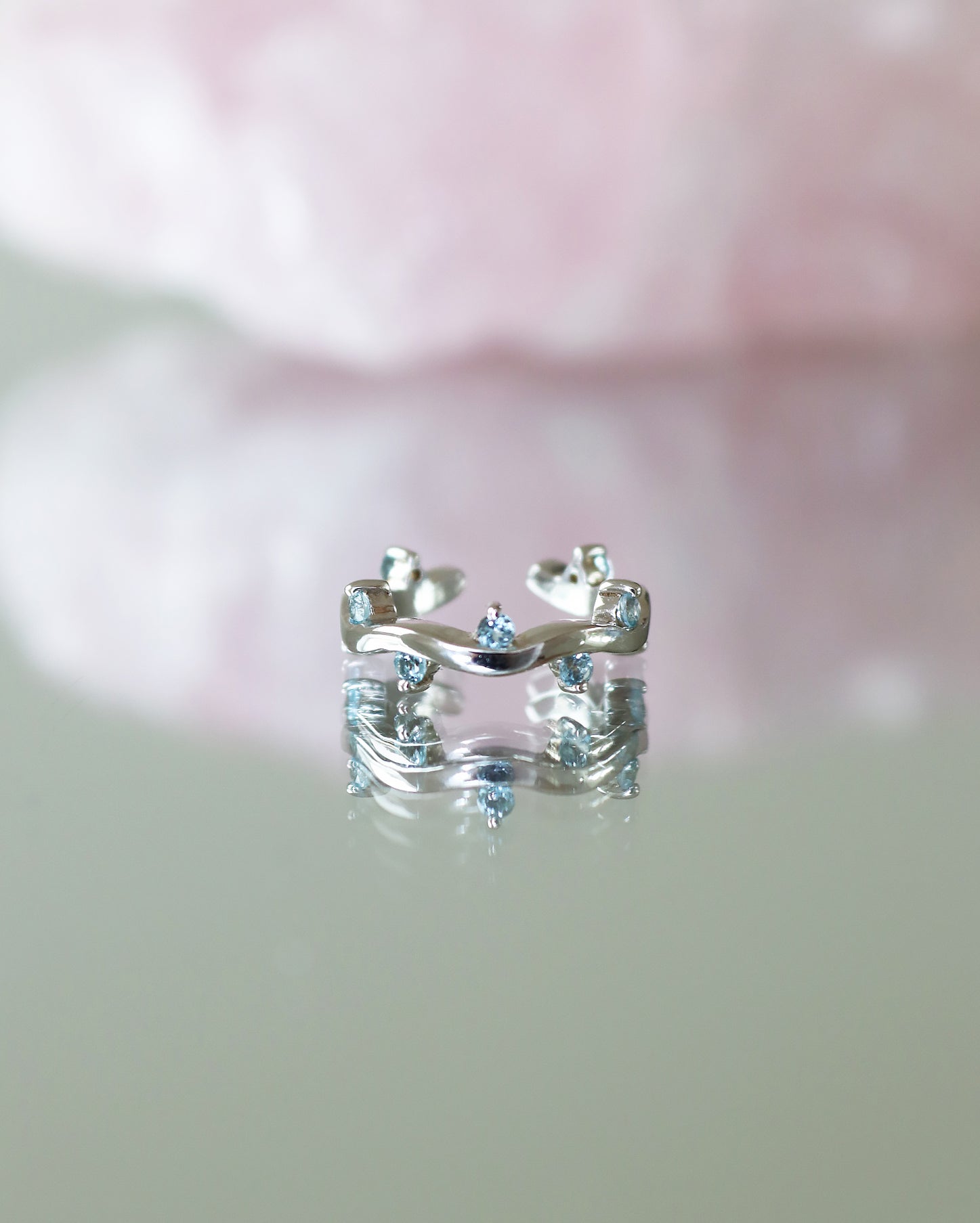 Cit'azone blue - Ear cuff Topaz Silver