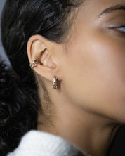 Cit'azone braun - Ear cuff Rauchquarz Gold