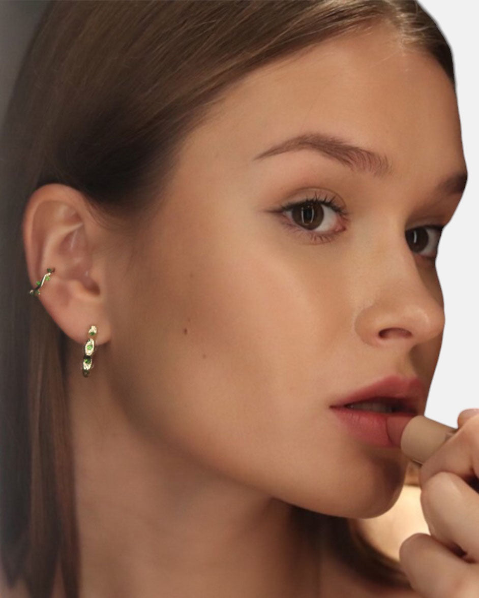 Cit'azone grün - Ear cuff Chromdiopsid Gold
