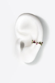 Cit'azone pink-grün - Ear cuff Rhodolith Gold