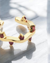 Cit'azone pink - Ear cuff Rhodolith Gold