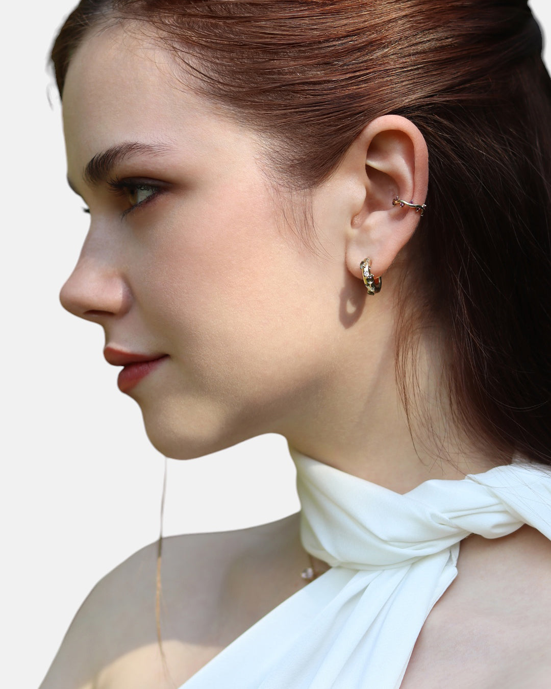 Cit'azone pink - Ear cuff Rhodolith Gold