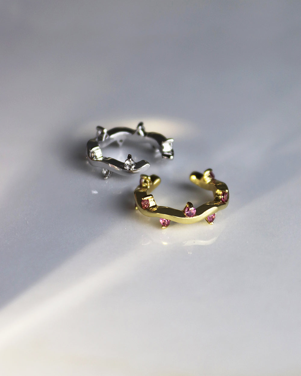 Cit'azone pink - Ear cuff Rhodolith Gold