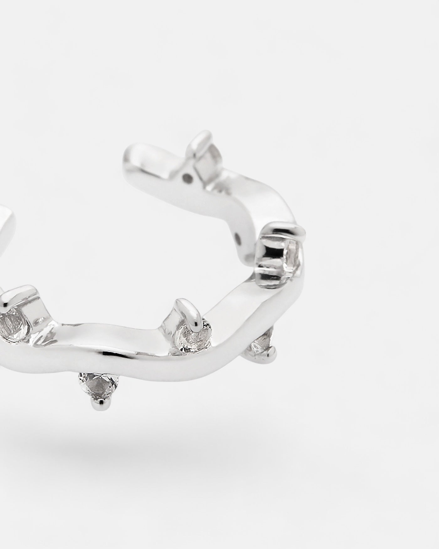 Cit'azone weiß - Ear cuff Topas Silber
