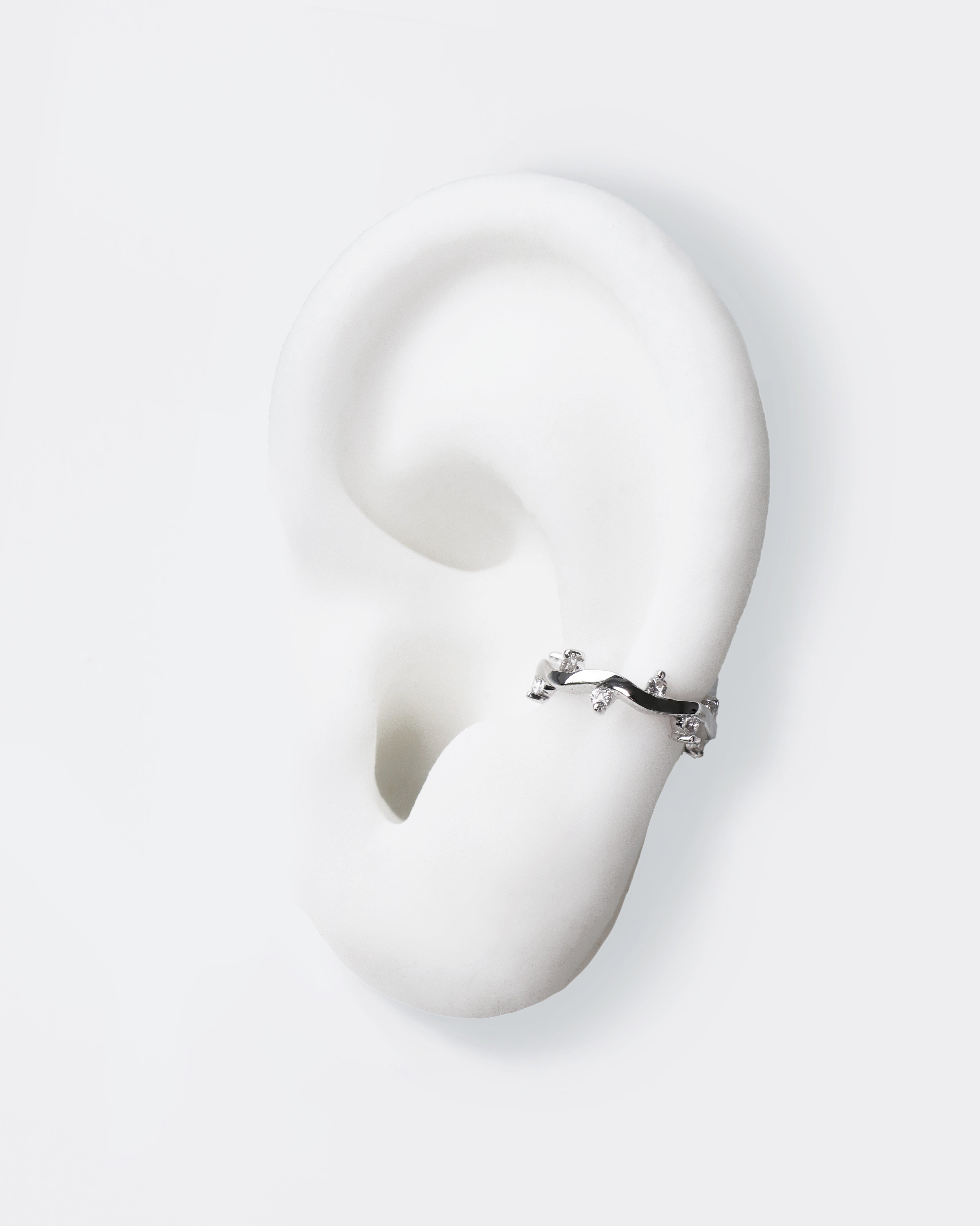 Cit'azone weiß - Ear cuff Topas Silber