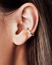 Citygirl rosa - Ear cuff Rosenquarz Gold