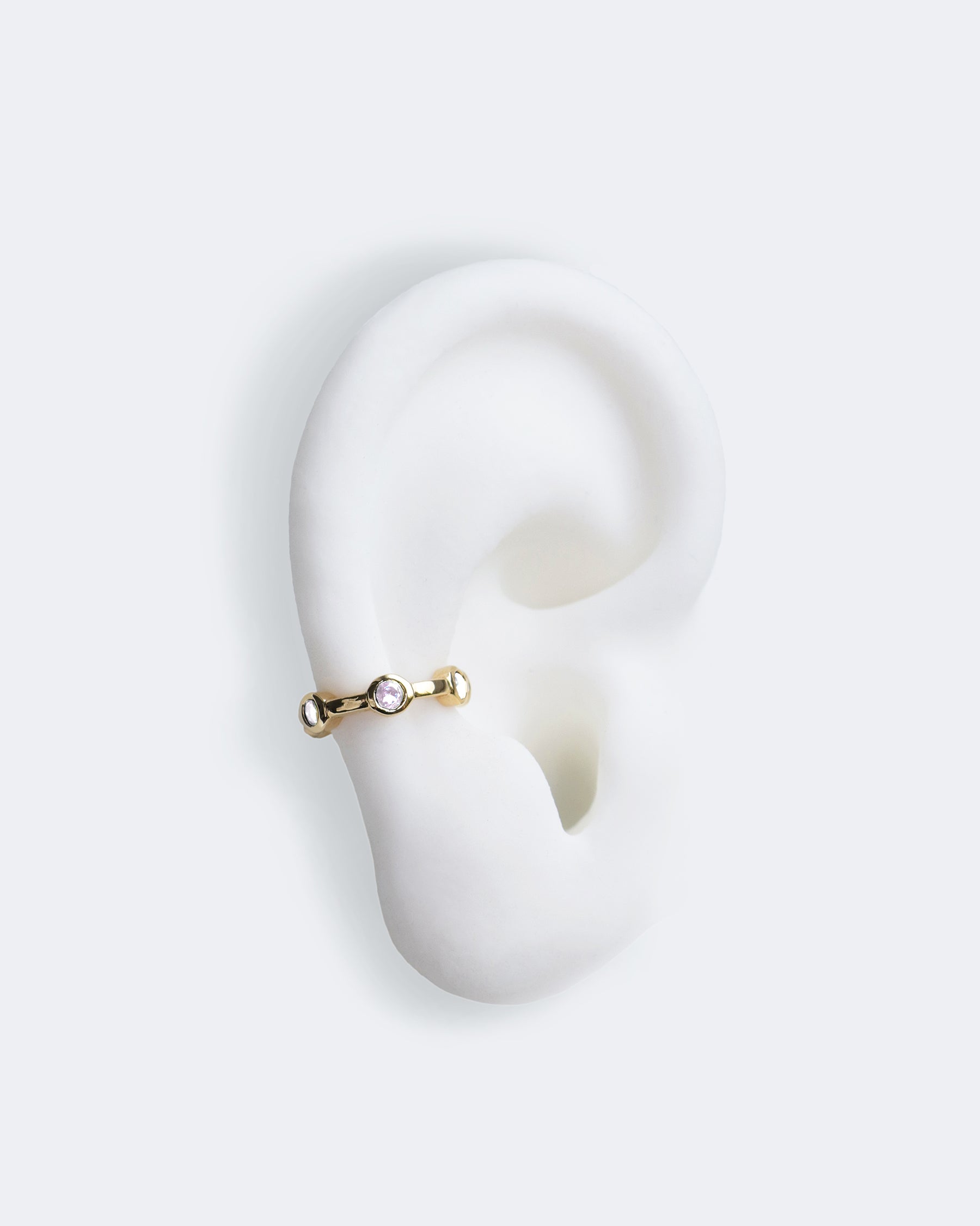 Citygirl rosa - Ear cuff Rosenquarz Gold