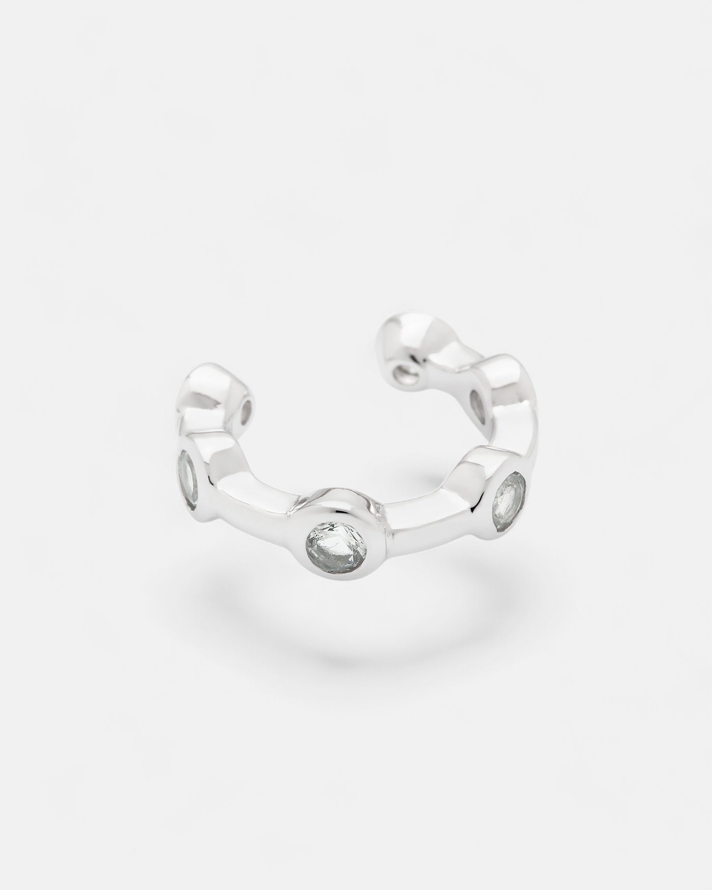 Citygirl weiß - Ear cuff Topas Silber