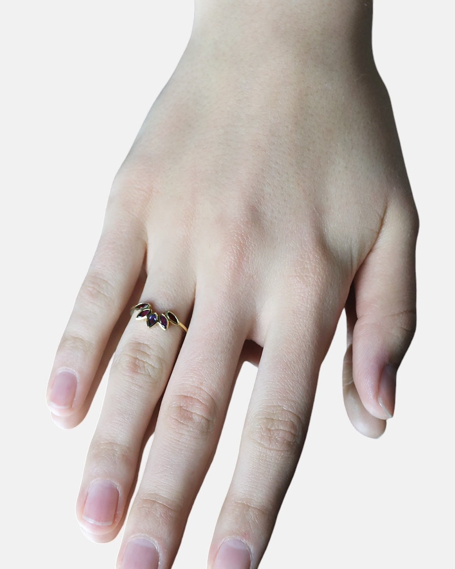 Crown Ring Amethyst Gold Rhodolith