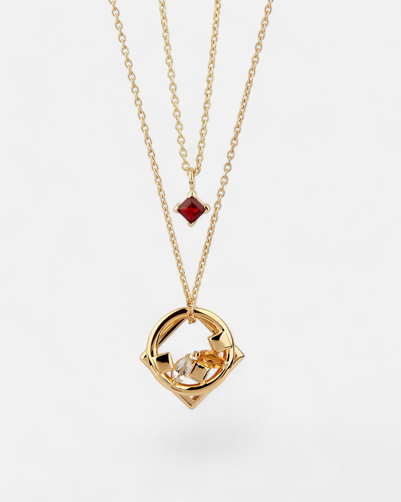 Daring Necklace Garnet Gold