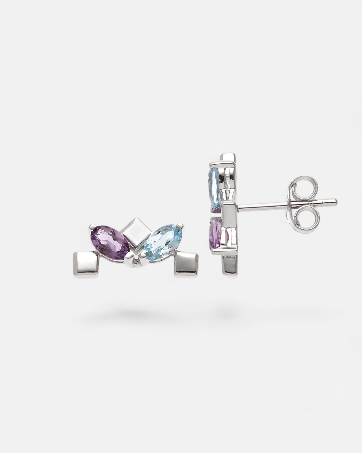 Daring Little Stud Ohrstecker Amethyst Silber